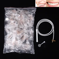 dental suction anti fog mirror with saliva suction kit disposable mouth mirror set matching handle silicon tube dentist tools