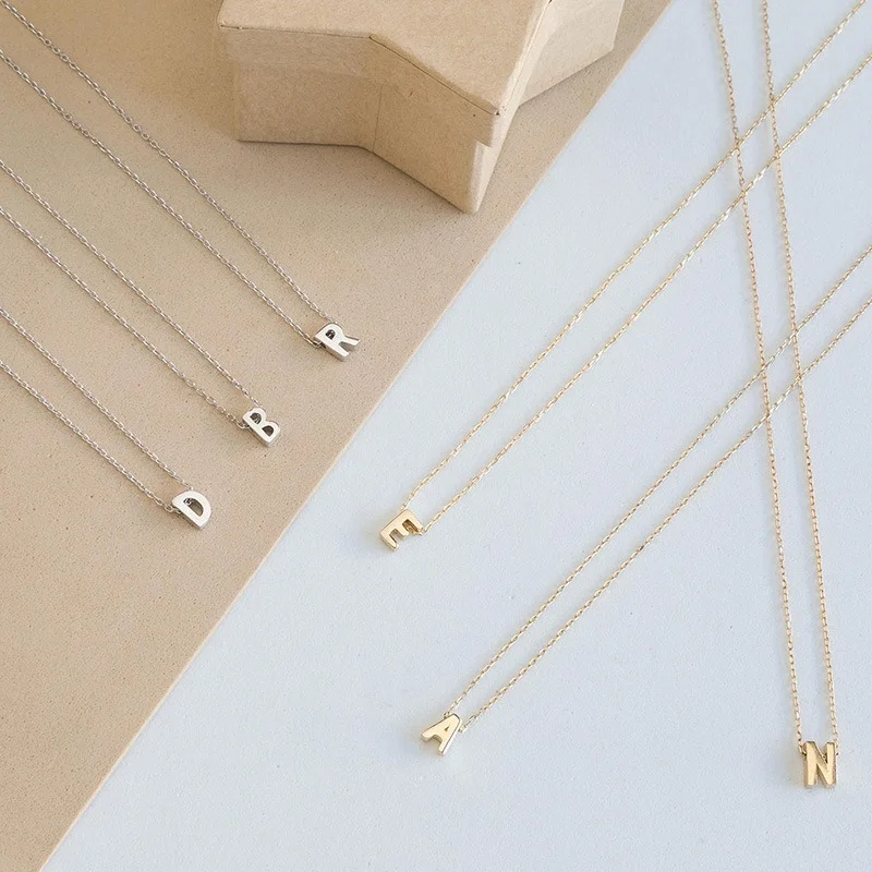 

Product Simple Alphabet Necklace Elegant Temperament Wild Boutique 26 Letters Initial Heart Clavicle Chain Necklaces for Women