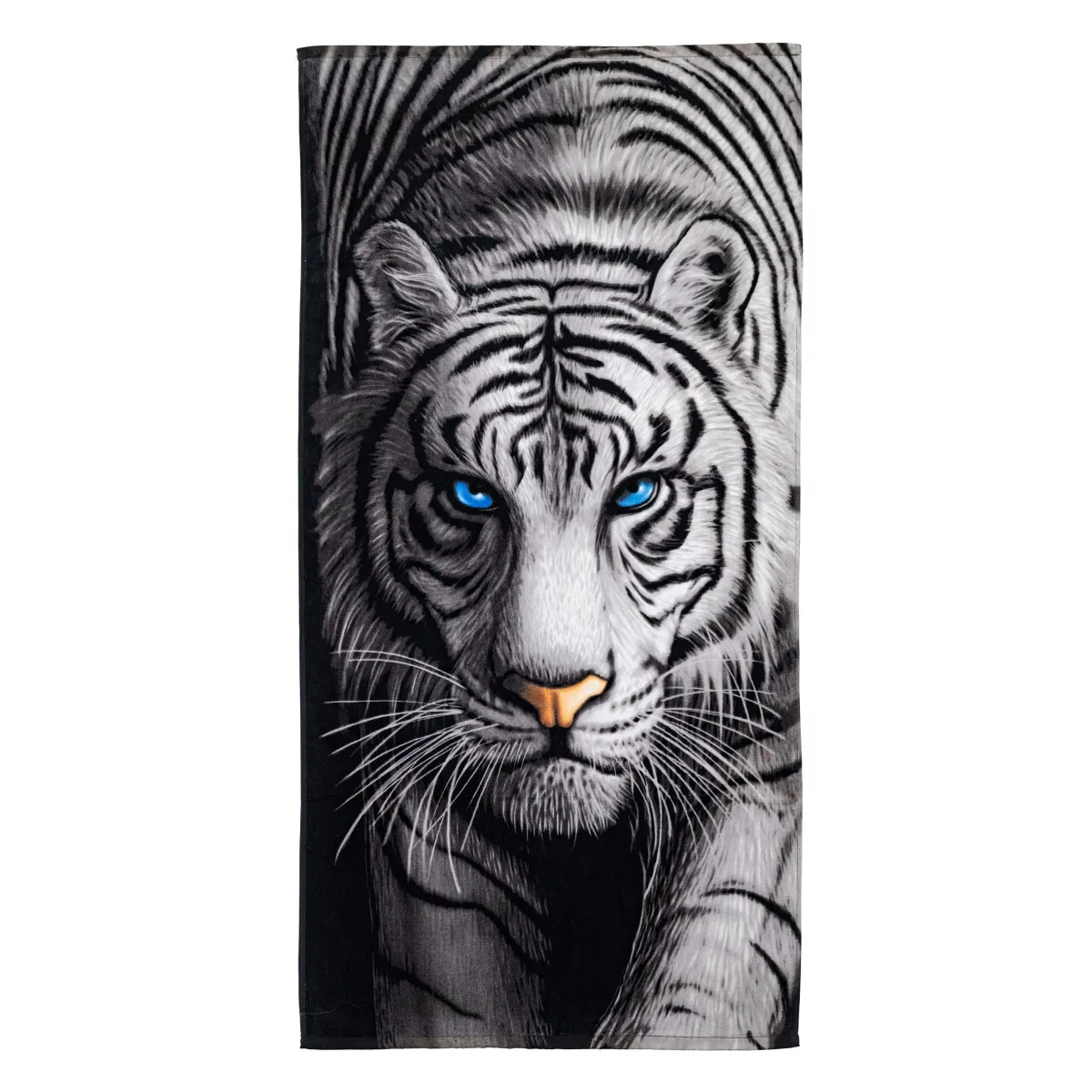 

White Tiger Super Soft Plush Beach Bath Pool Towel, Quick Dry Microfiber Compact Beach Blanket, for Swimming Camping Yoga Gym