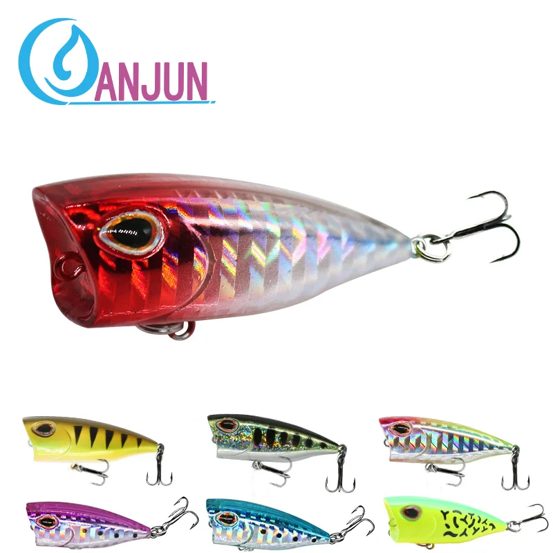 

New 1pcs 40mm 3g mini Popper Hard Bait Minnow Fishing Lure Crankbait Wobbler Tackle Isca Poper Floating Top Water pike Lures