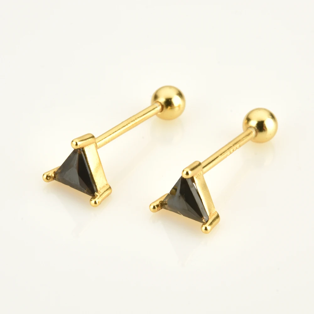 ANDYWEN 925 пробы серебряные золотые белые треугольные фотокольца панк-клипсы 2021