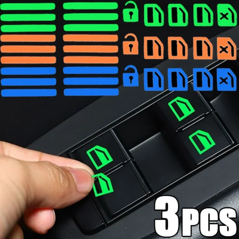 

3/1pcs Car Luminous Button Stickers Window Lifter Switch Decals Night Glowing Car Interior Stickers for Toyota Camry Hyundai Kia