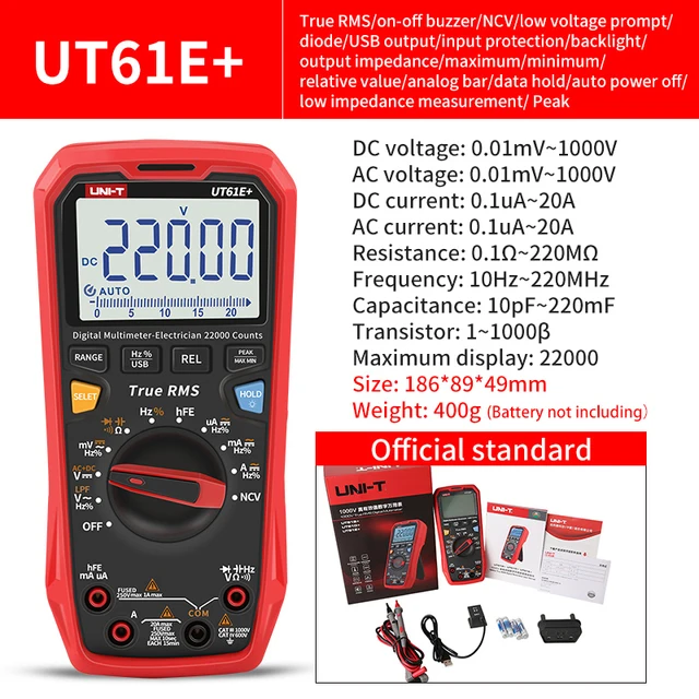 UNI-T UT61B + UT61E UT61D ручной профессиональный цифровой мультиметр тестер блок True RMS