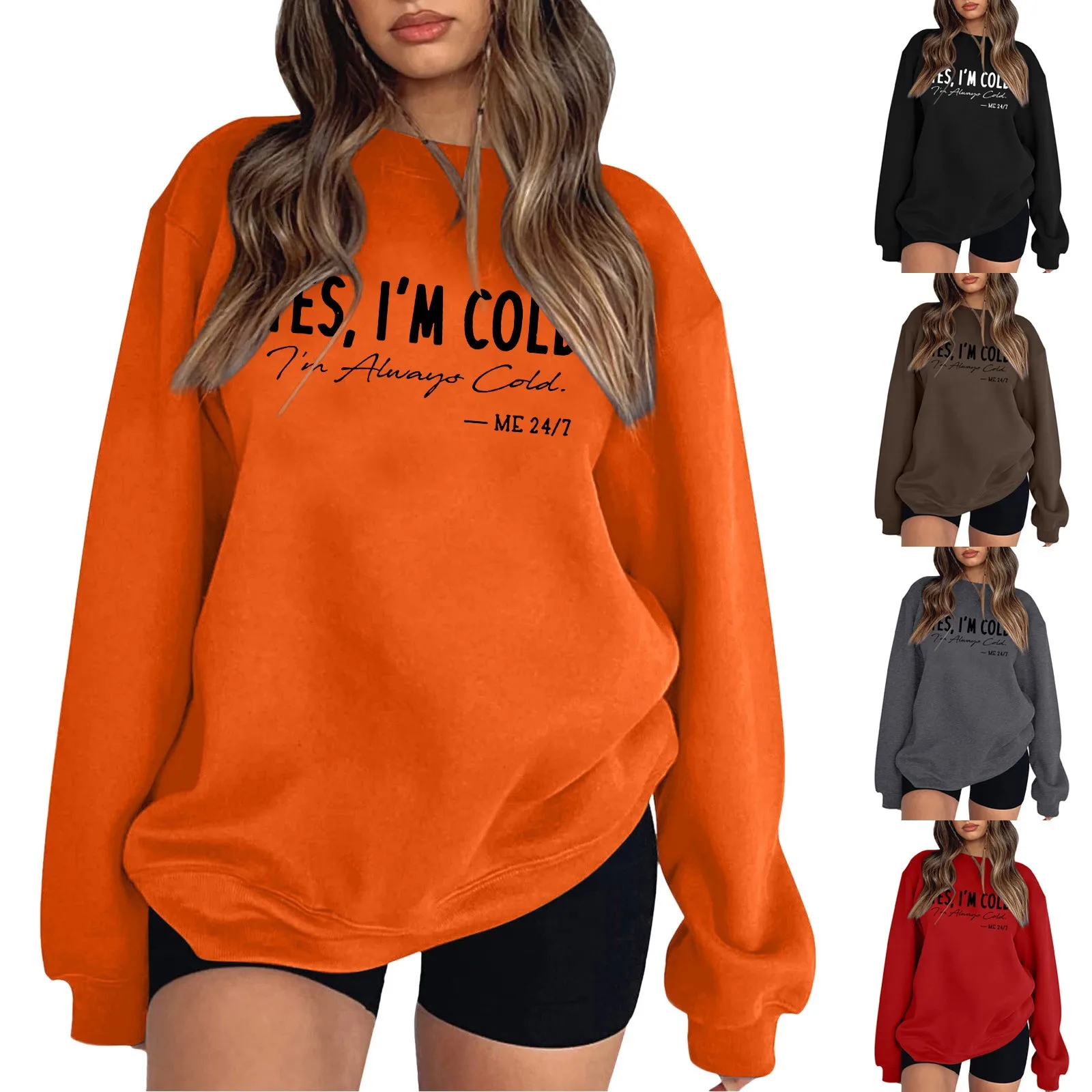 

Женский модный Повседневный Свободный свитшот с длинным рукавом