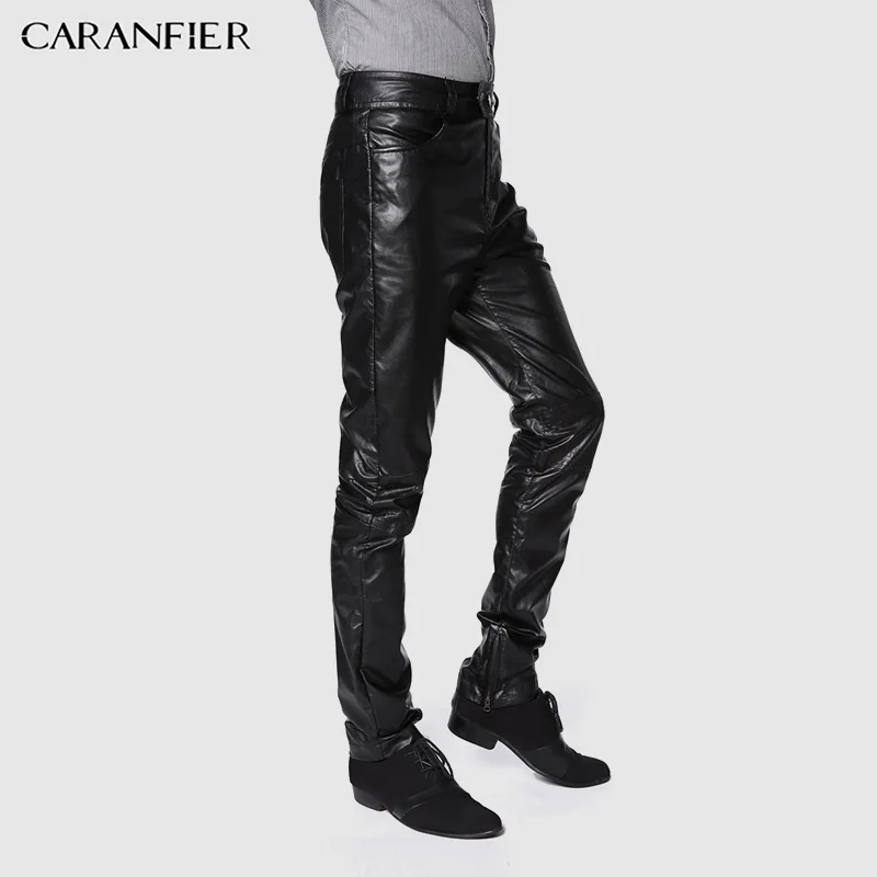 Мужские брюки CARANFIER из искусственной кожи