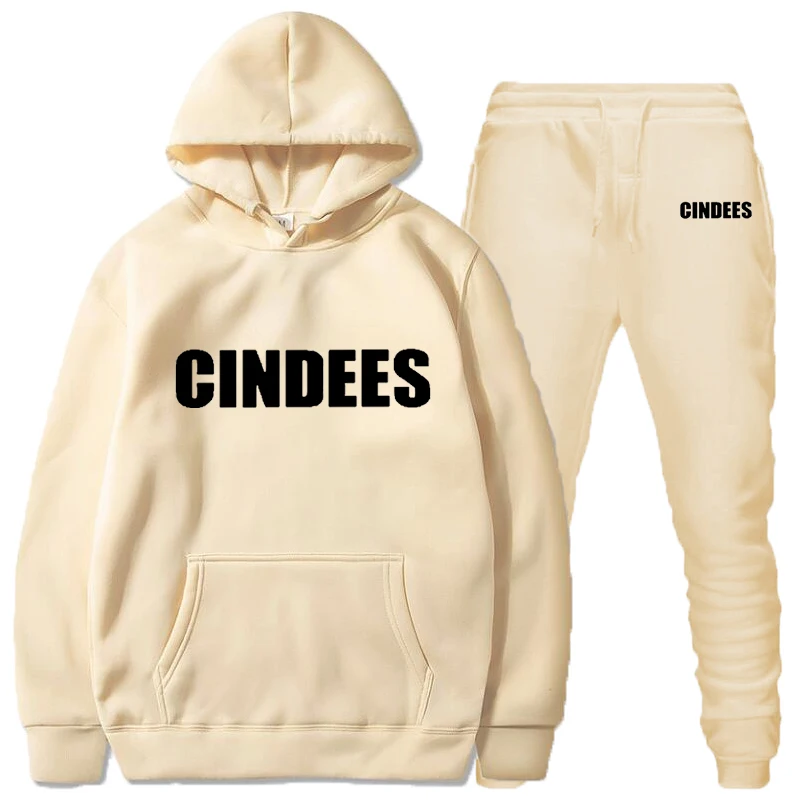 

CINDEES Set Casual Fleece Tracksuit Women Winter 2020 Women's Sets Oversized Hooded Long Sleeve Hoodie Sport Pants Lady Suit