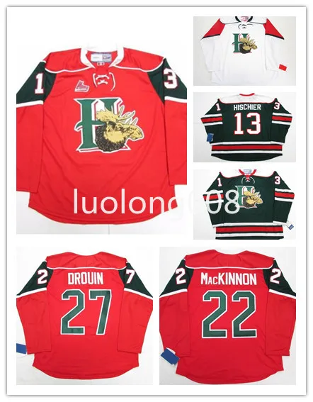 

HALIFAX MOOSEHEADS Nico hischier NATHAN MacKINNON Hockey Jersey Embroidery Stitched Customize any number and name Jerseys