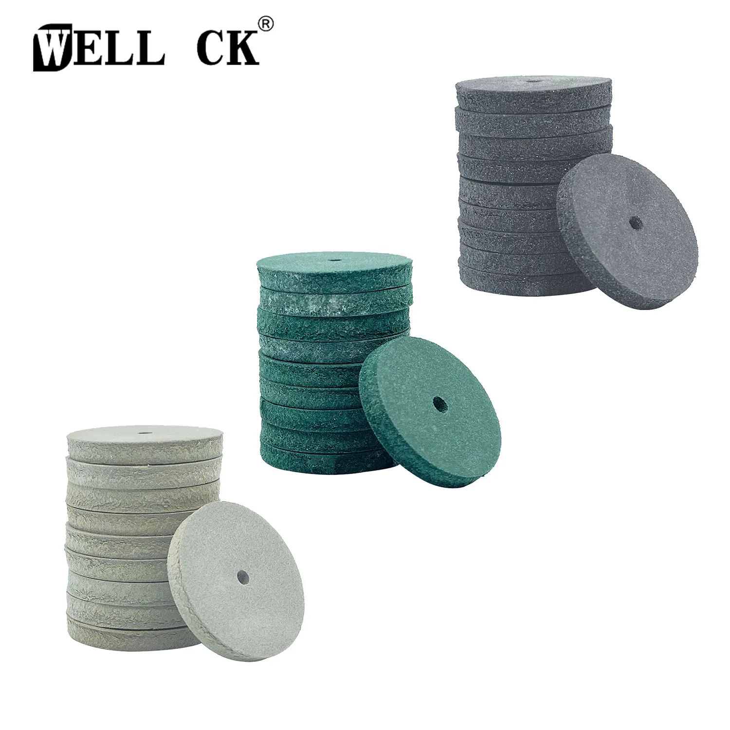 WELL CK 30pcs Rubber Polishing wheels Dental Jewelry Rotary Tool 3 Colors Polisher mixed colors