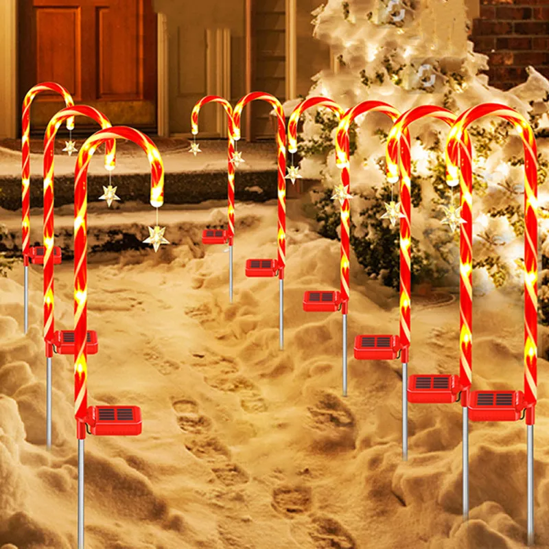 

Рождественский светильник на солнечной батарее в виде тростника, уличный светодиодный садовый светильник, светильник в виде тростника на с...