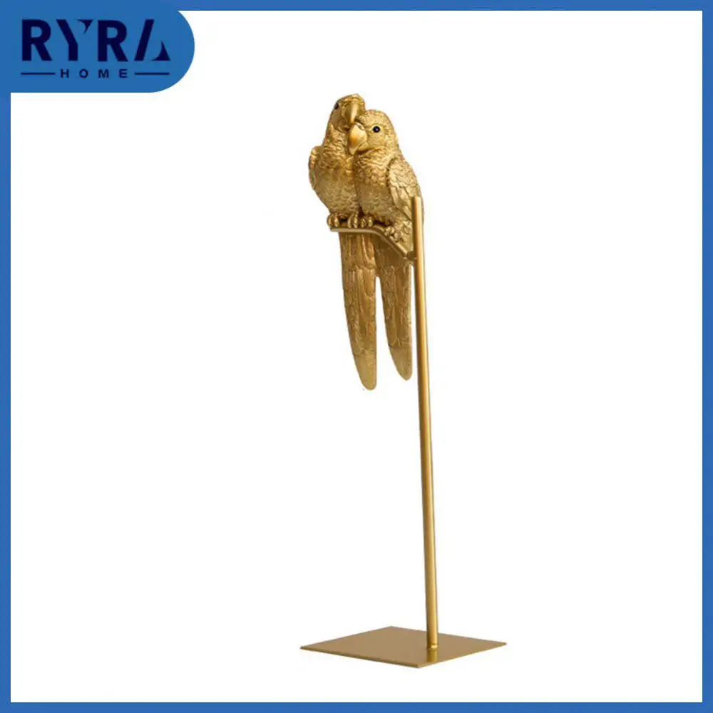 

Nordic Gifts Ornaments Modern Desktop Decoration Gold Figurines Home Decor Creative Simulated Animal Crafts Home Parrot Ornament