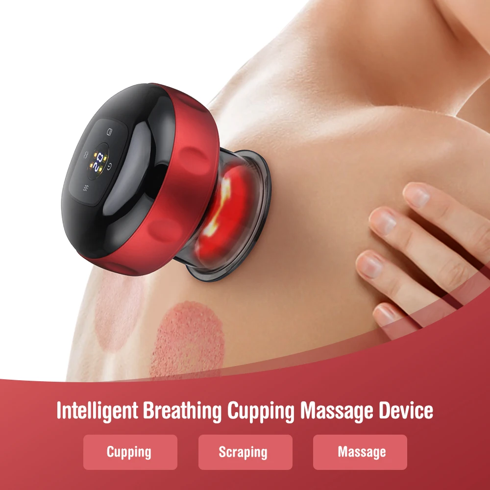 

12 Levels Electric Cupping Massager Intelligent Breathing Negative Pressure Scraping Instrument for Relieve Physical Fatigue