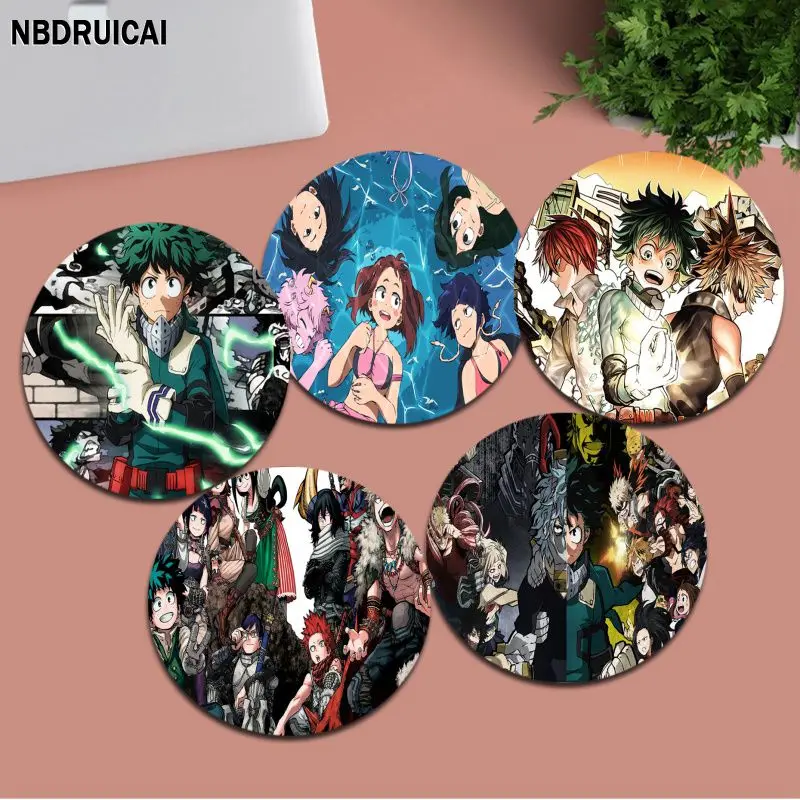 

Anime My Hero Academia Round Custom Skin Keyboard Mat Table Students Cabinet Desktop Mousepad Cup Mats Office Desk Accessories