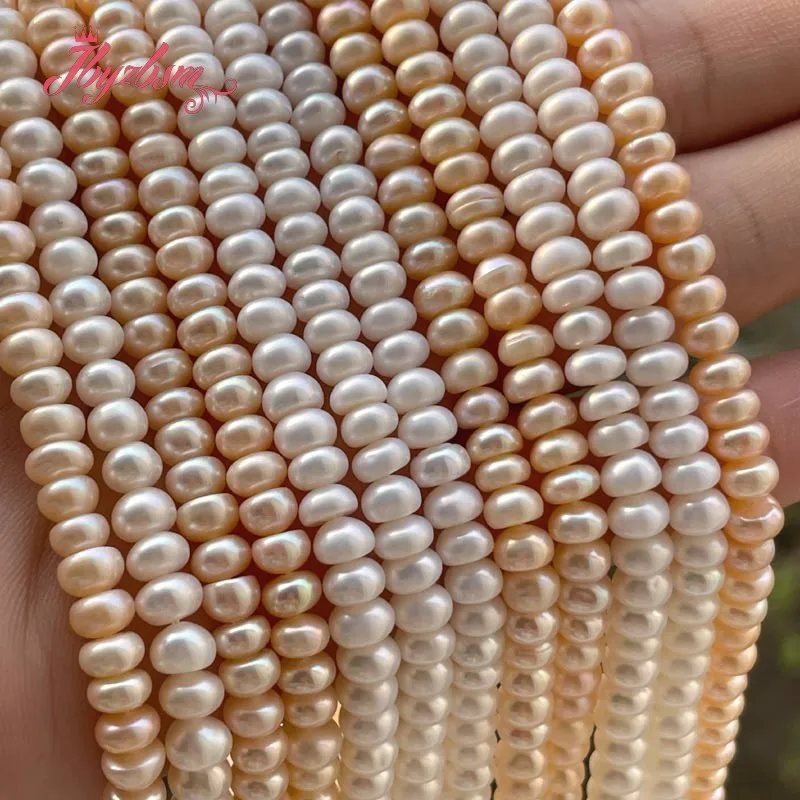 3x5mm Rondelle White Pink Nartual Freshwater Pearl Loose Beads for DIY Women Necklace Bracelet Earrings Rings Jewelry Making 15