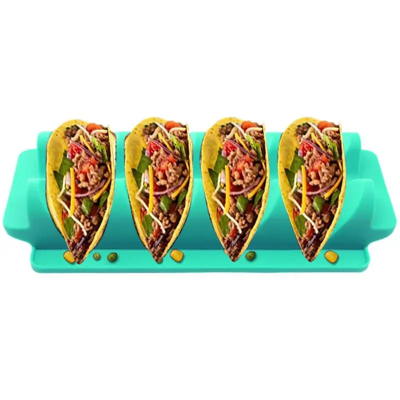 

Oven Safe Taco Rack Taco Holder Tray For Serving And Baking W Shape Food Grade Silicone Taco Shell Microwave Oven Taco Stand