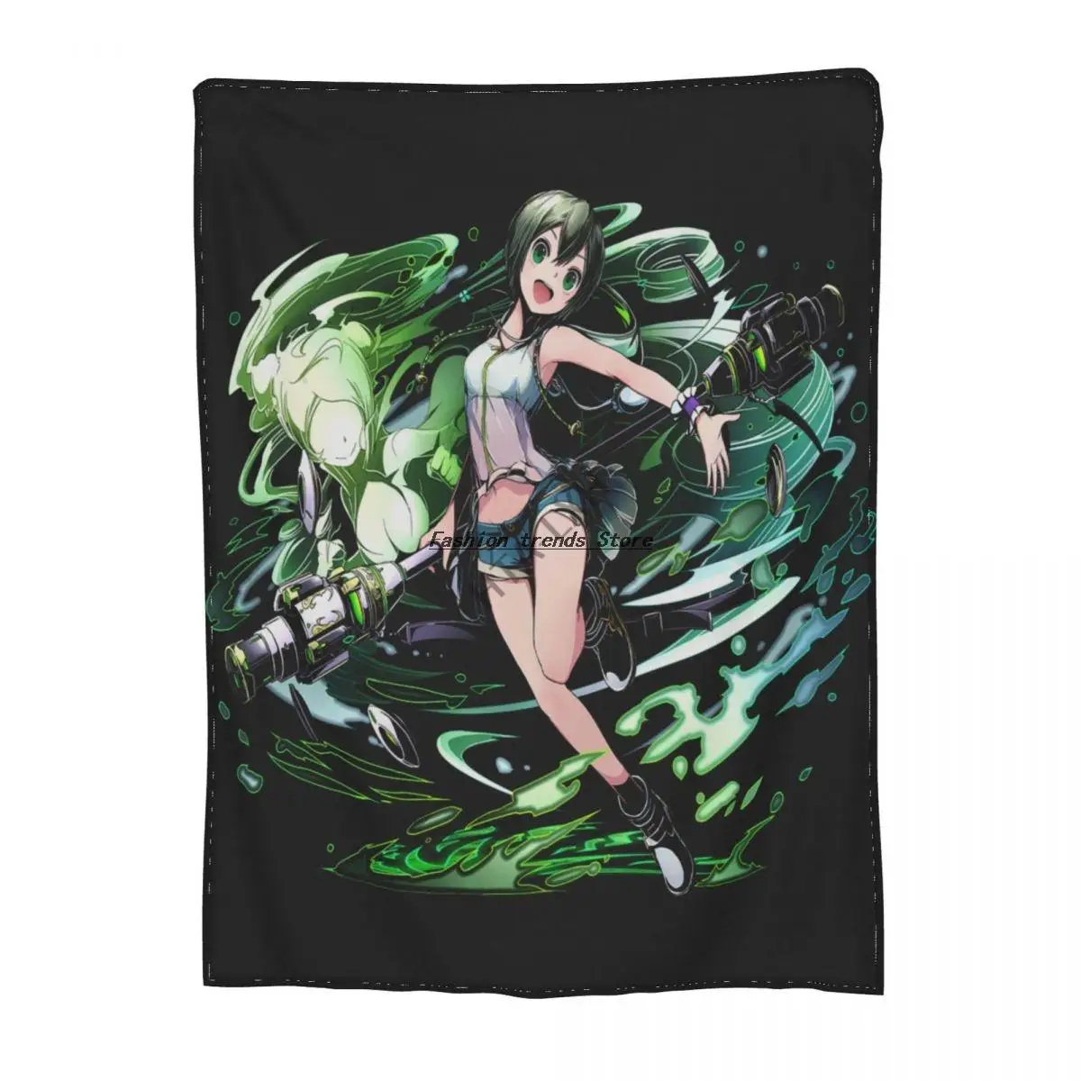 

Anime Divine Gate Wind Blaster Xiaocui Cartoon Printed Flannel Fleece Blanket Soft Sherpa Blanket Lightweight Sofa Bed Blanket