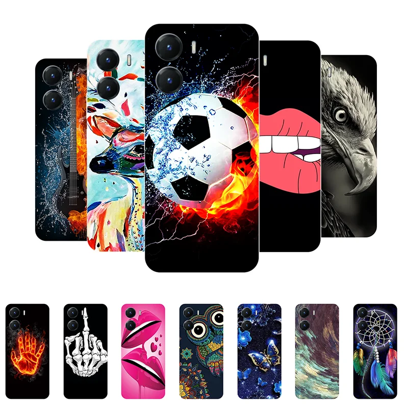 

for Vivo Y16 2022 Case Football Soft Silicone Back Cases for Vivo Y16 V2214 Phone Cover for VivoY16 Y 16 4G etui 6.51"