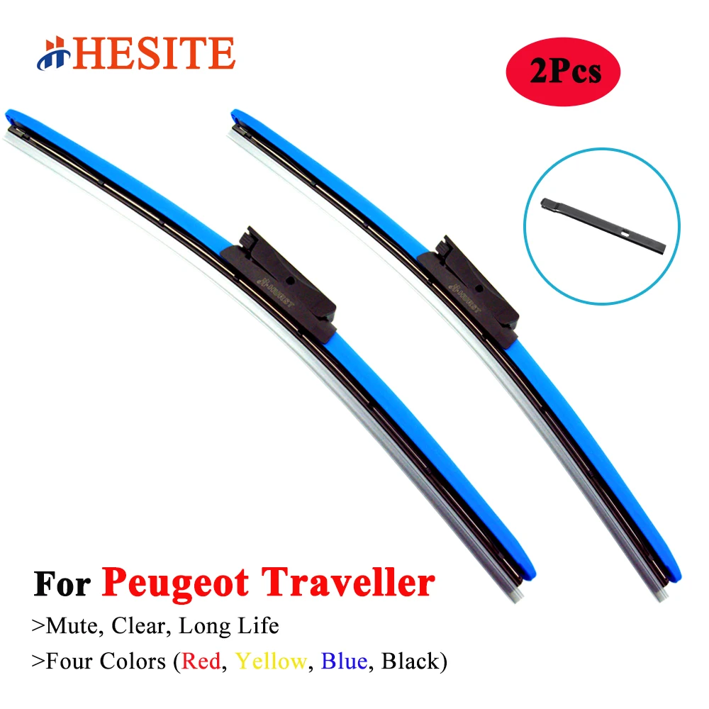 

HESITE Colorful Hybrid Windshield Wiper Blades For Peugeot Traveller Mini Passenger Van Bus 2016 2017 2018 2019 2020 2021 2022