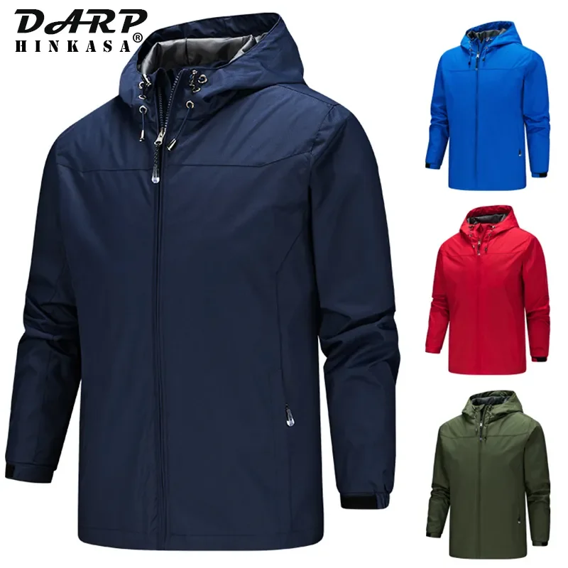 

NEW 2023 New Waterproof Hooded Jacket Windbreaker Men 2023 Spring Casual Windproof Jacket Coat Outdoor Warm Sports Jacket Men