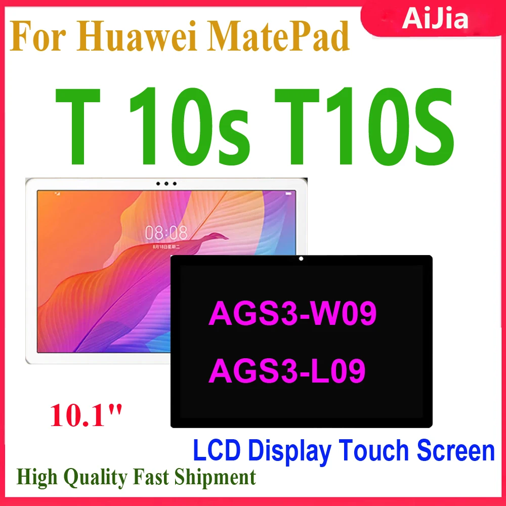 Фото 10,1-дюймовый ЖК-дисплей для Huawei MatePad T 10s T10S AGS3-W09 AGS3-L09 AGS3-W00E, замена преобразователя сенсорного экрана в сборе №1