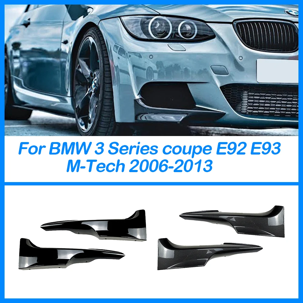 

For BMW 3 Series Coupe E92 E93 M-Tech 2006-2013 Black ABS Carbon Grain Front Lip Corner Exterior Modification Replacement Parts