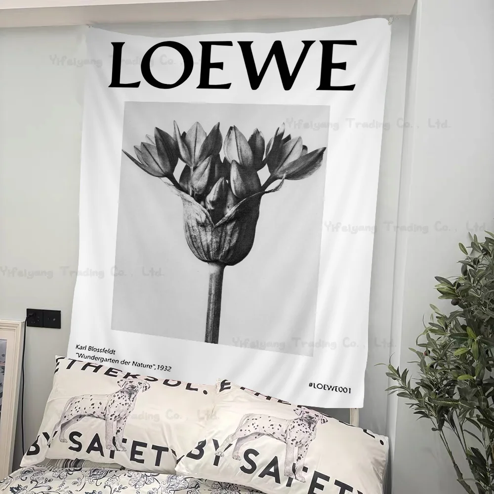 Современные черно-белые растения искусство Loewe висячие богемные гобелены для