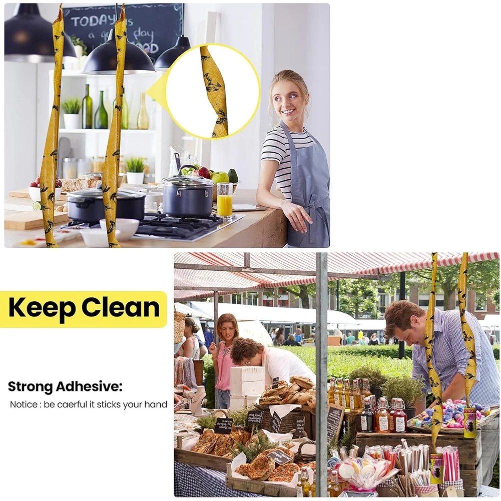 24 шт. липкая ловушка для мух в помещении и на открытом воздухе подвесная лента