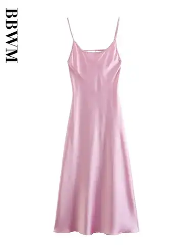 Women 2023 Satin Strap Dress Woman Sexy Off Shoulder Evening Party Dresses Women Underwear Style Chic Female Midi Dresses