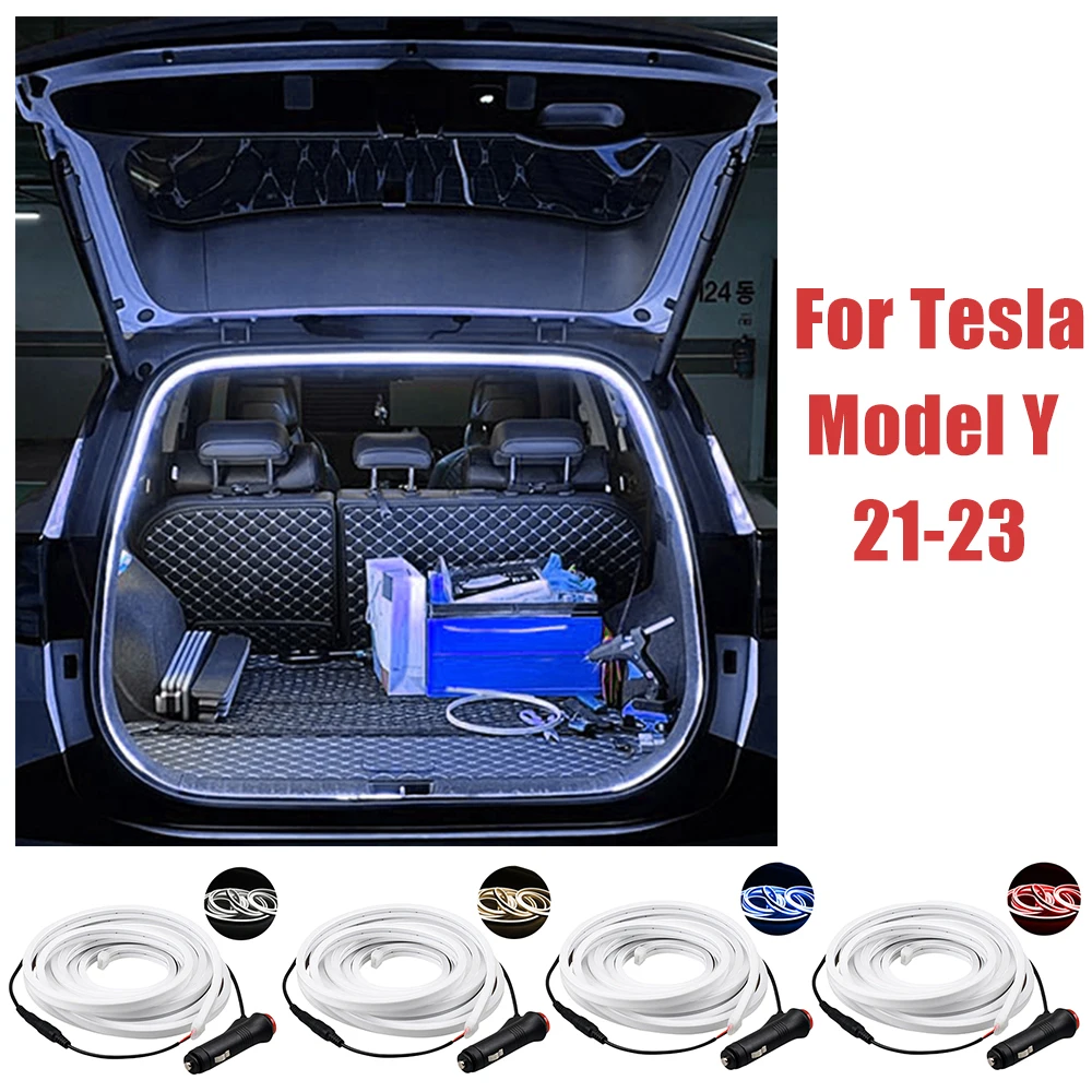 

5 м, фреза для лампы заднего света для Tesla Model Y 21-23, модифицированная модель заднего света, 12 В, сверхъяркая, гибкая, для интерьера автомобиля