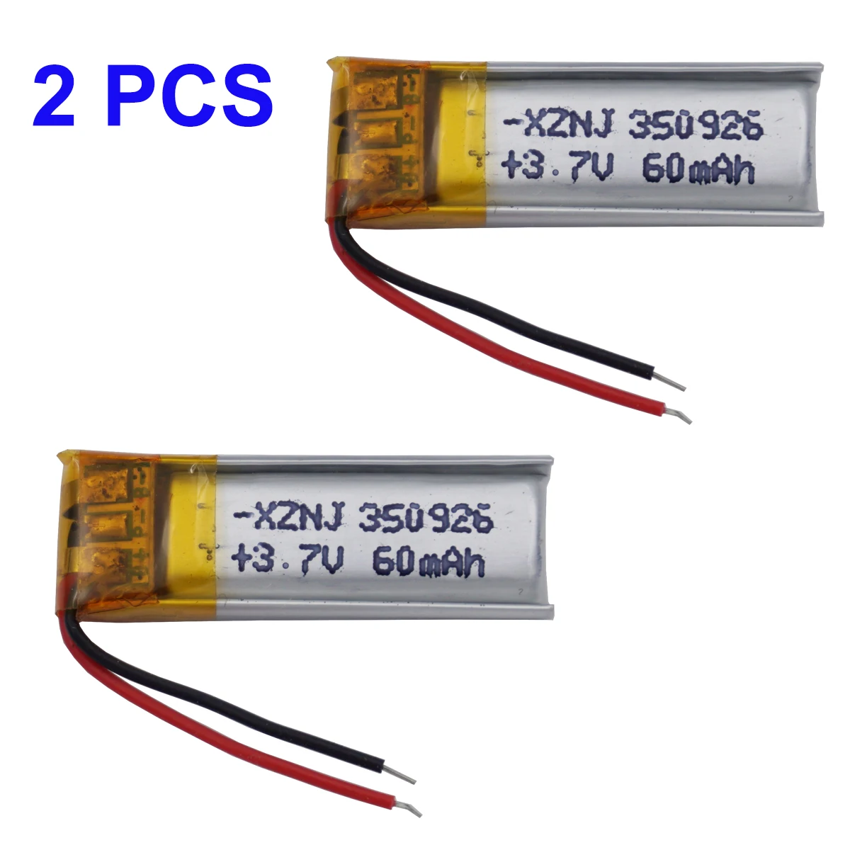 

2Pcs 3.7V 60mAh Li Lipo Rechargeable Battery For Headset MP3 GPS Camera Driving Recorder Bluetooth Speaker Recording Pen 350926