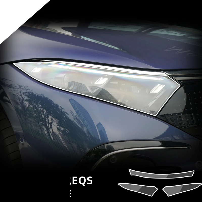 

2 шт., прозрачная защитная пленка для передней фары Mercedes Benz EQS