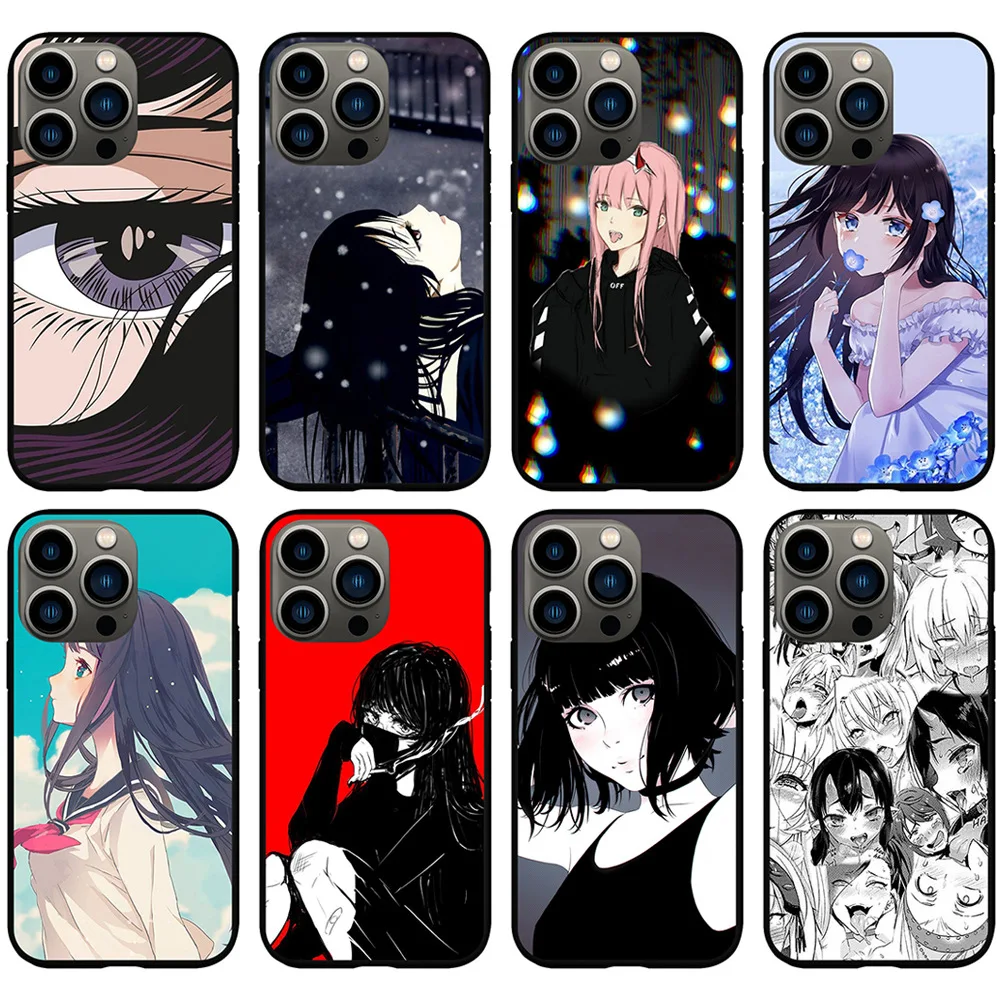 

Suitable for iPhone13pro Japanese cartoon two-dimensional animation beautiful girl mobile phone case iPhone12 anime mobile phone
