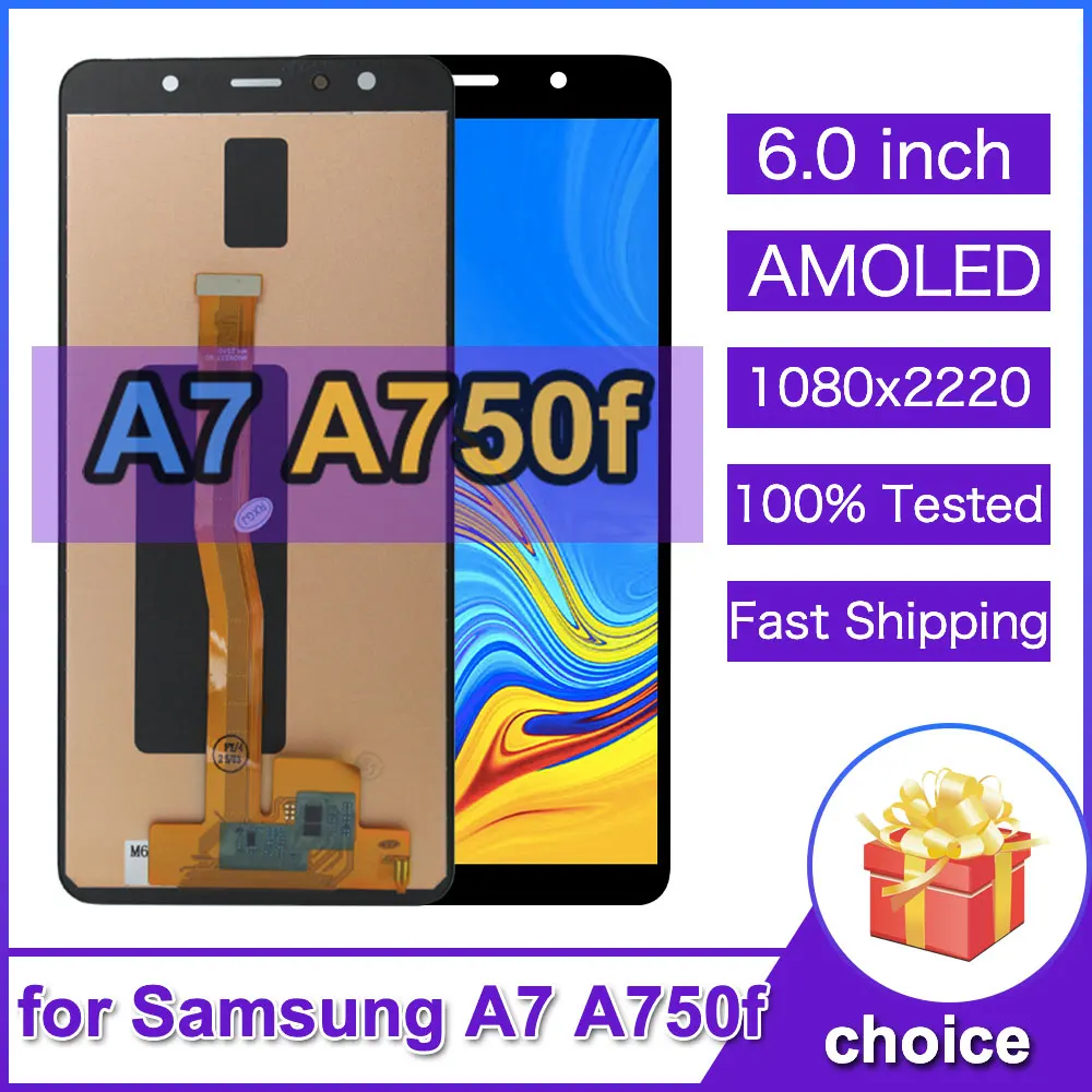 Фото 100% протестированный ЖК-дисплей для Samsung Galaxy A7 2018, сенсорный экран-дигитайзер для Samsung A750F A750G A750X, ЖК-дисплей для телефона с рамкой №1