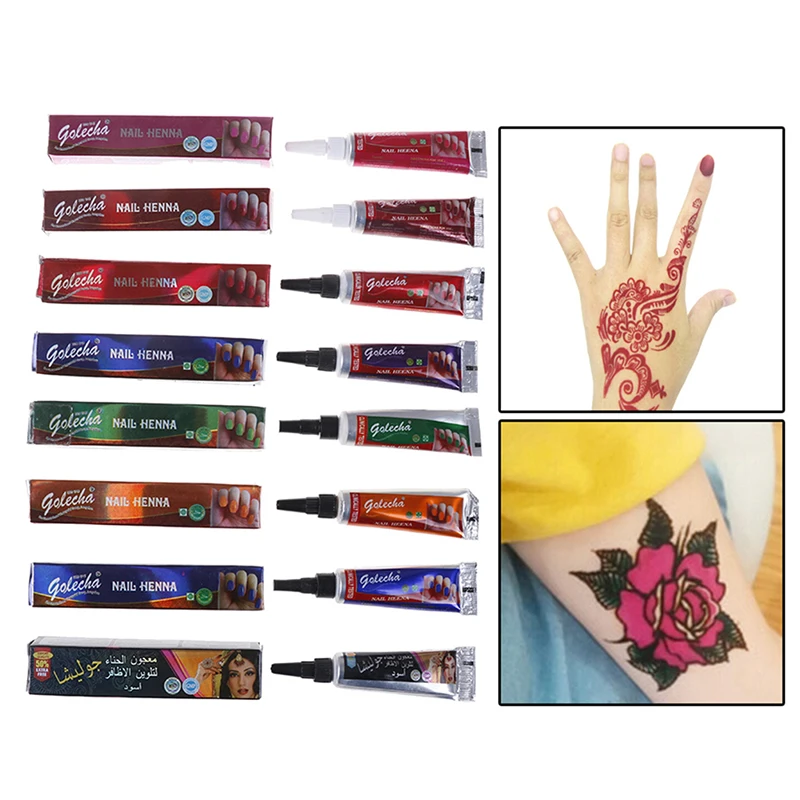 1 Piece Indian Henna Paste Body Art,Mehndi Colored Henna Muslim Nail Polish Paste Cones For Islamic Natural Nail Art