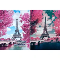 cross stitch kits diy landscape ecological cotton thread 14ct unprinted embroidery needlework home pink park