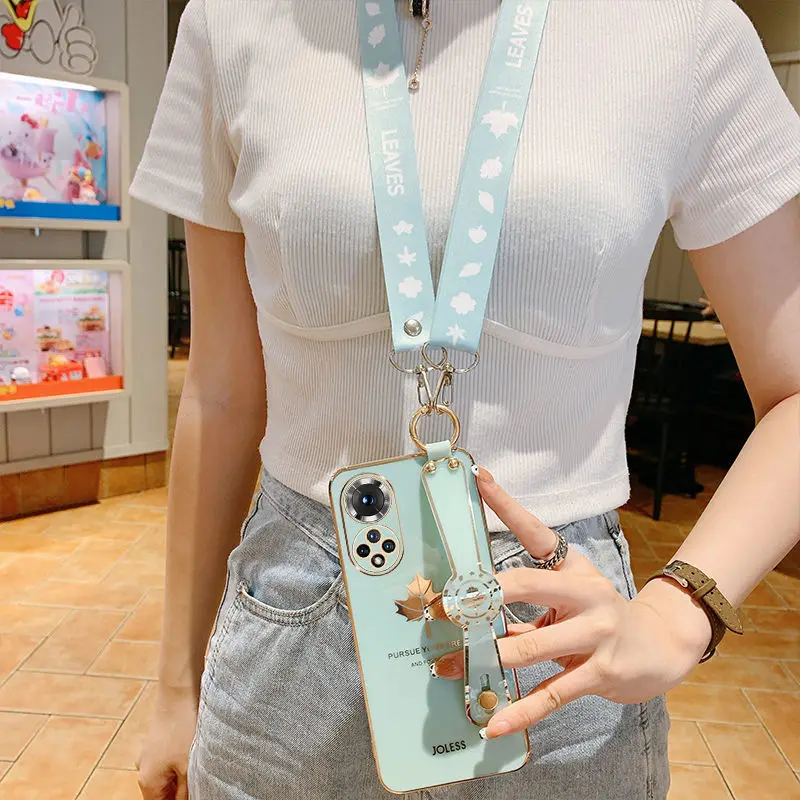 

Huawei Nova 9pro/9se/9 Mobile Phone Case Protective Cover Anti-fall Silicone Soft Shell Diagonal Cross Hanging Neck Wrist Strap
