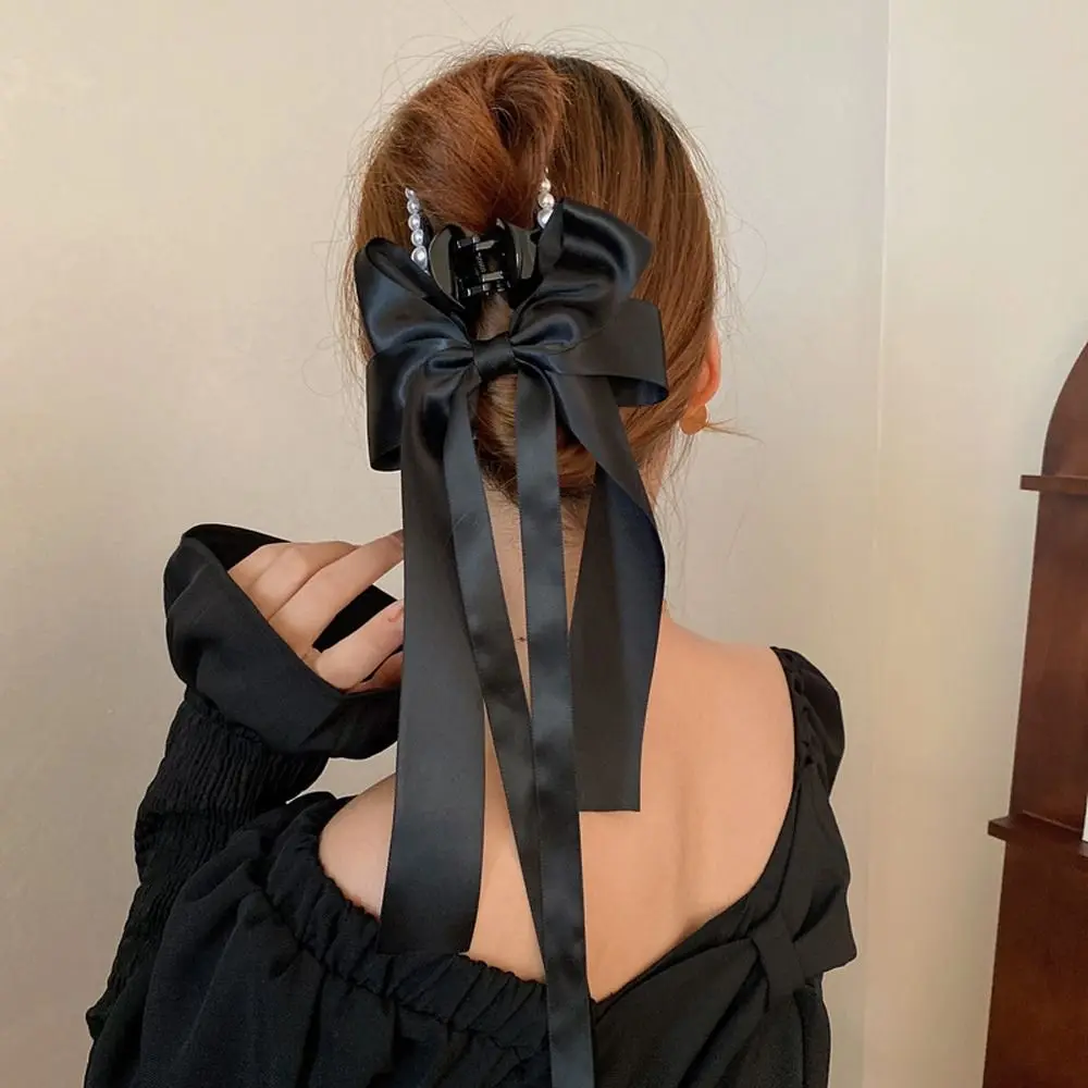 

Holder Large Hairgrip Ladies Hairpins Party Headwear Ribbon Tassel Women Hair Claws Korean Hair Clips Bow Shark Clips