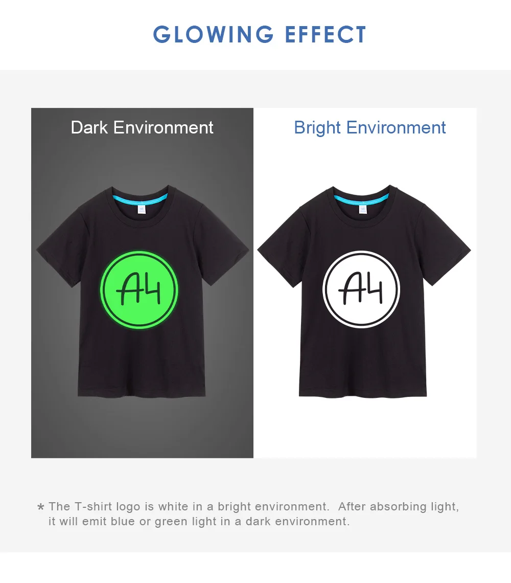 Светящаяся детская хлопковая Футболка Merch A4 с ламбой светящаяся повседневная