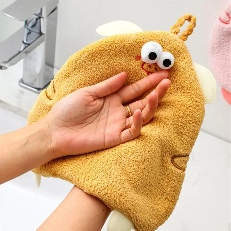 

Cute Hanging Hand Towel Water absorption does not shed hair Microfiber Kitchen Towel Tableware Cleaning Towel Kitchen Tools