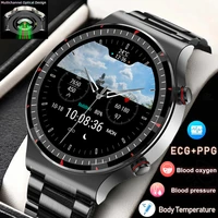 ecg smart watch men automatic infrared blood oxygen heart rate blood pressure health medical grade smartwatch for android apple