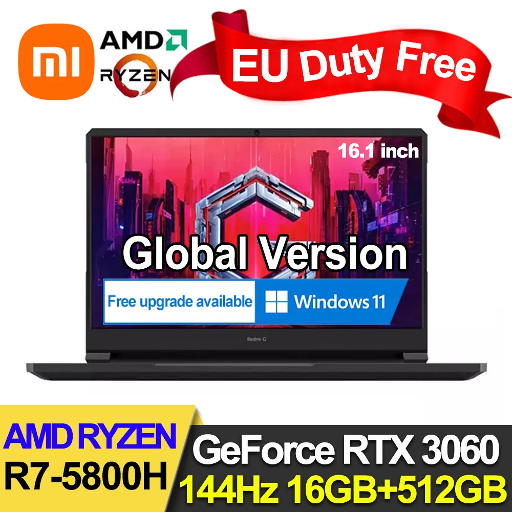 Игровой ноутбук Xiaomi Redmi G 2021 AMD Ryzen 7 5800H 16 Гб DDR4 3200 МГц 512 PCIe SSD HD цветной игровой пк