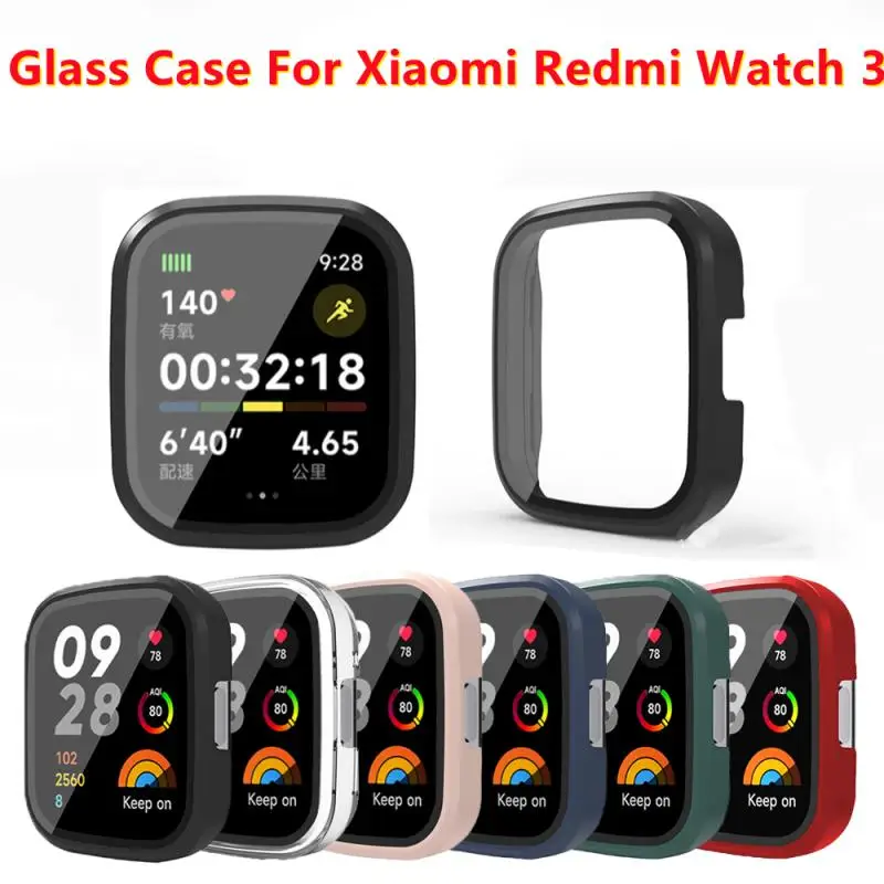 

Чехол + стекло для Xiaomi Redmi Watch 3 Рамка Бампер PC полное покрытие защита экрана чехол для Xiaomi Mi Watch 3 Чехол
