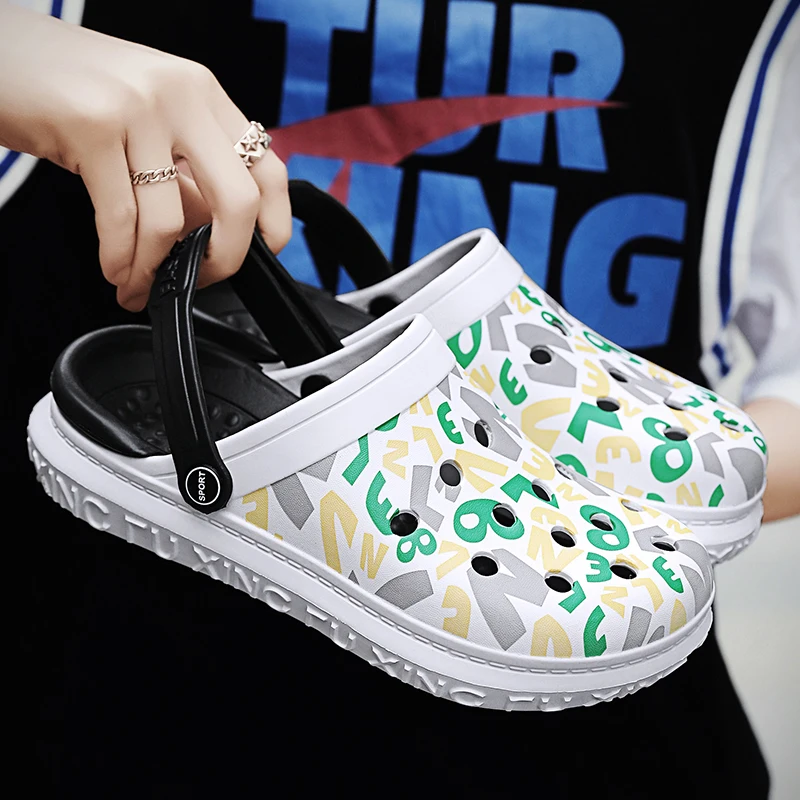 Мужские сандалии Обучающие с отверстиями, Резиновые Садовые туфли унисекс из ЭВА, синие, 2022