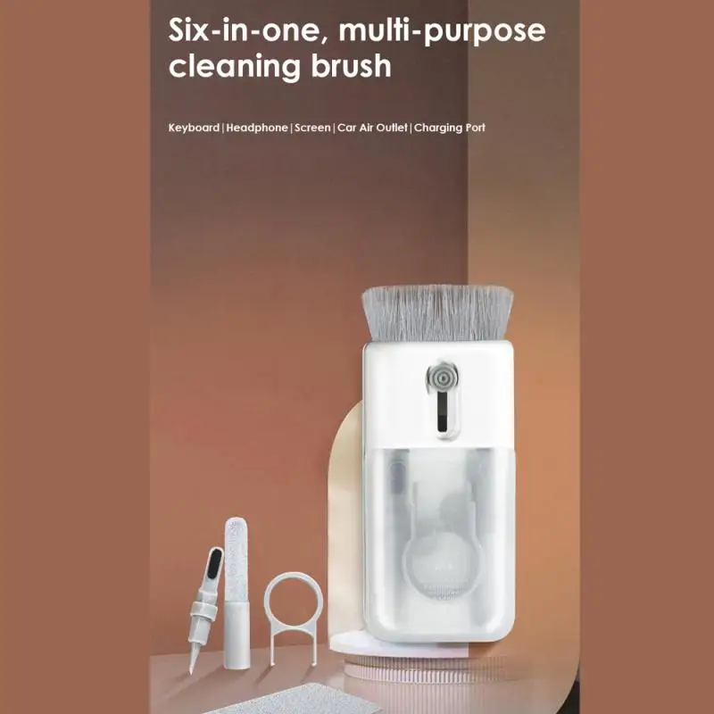 

2022 New 6-in-1 PC Computer Keyboard Cleaner Brush Kit Earphone Cleaners Pen Laptop Brush Earphones Keyboard Cleaning Tool Set