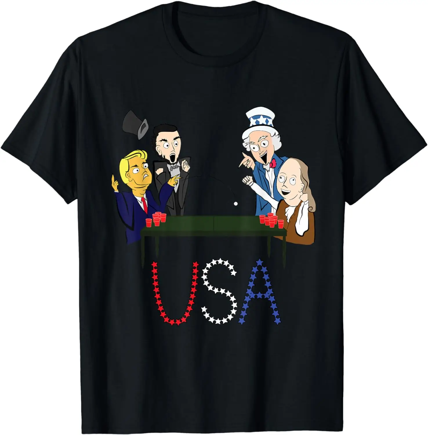 Футболка с изображением патриотической американской иконы пивного понга 4 июля