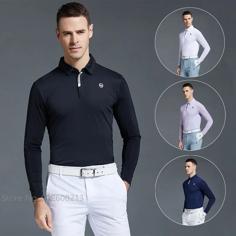 

Мужская футболка-поло с длинным рукавом и защитой от солнца