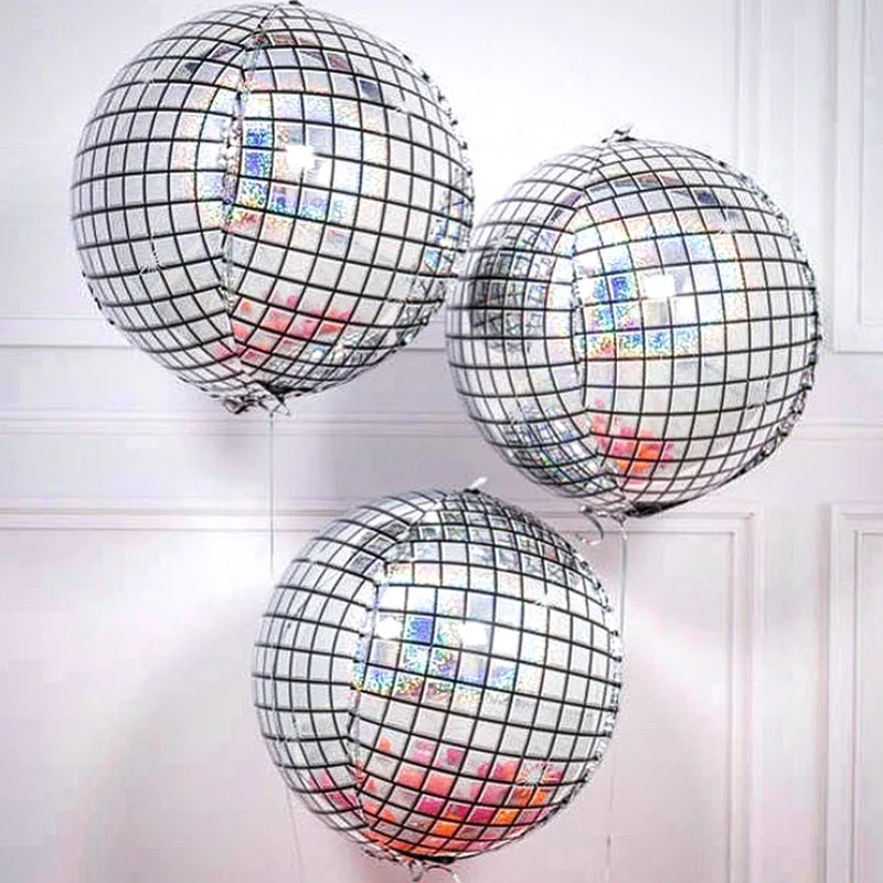 22 Inch 4D Disco Retro Pop Rock Ballroom Metal Balloons Wedding Birthday Decoration Baby Shower Helium Balloons Party Supplies