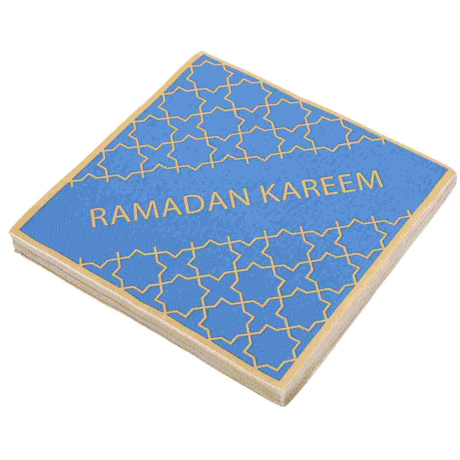 

5 Packs of Ramadan Paper Napkins Festival Napkins Arabic Muslim Ramadan Printing Napkin