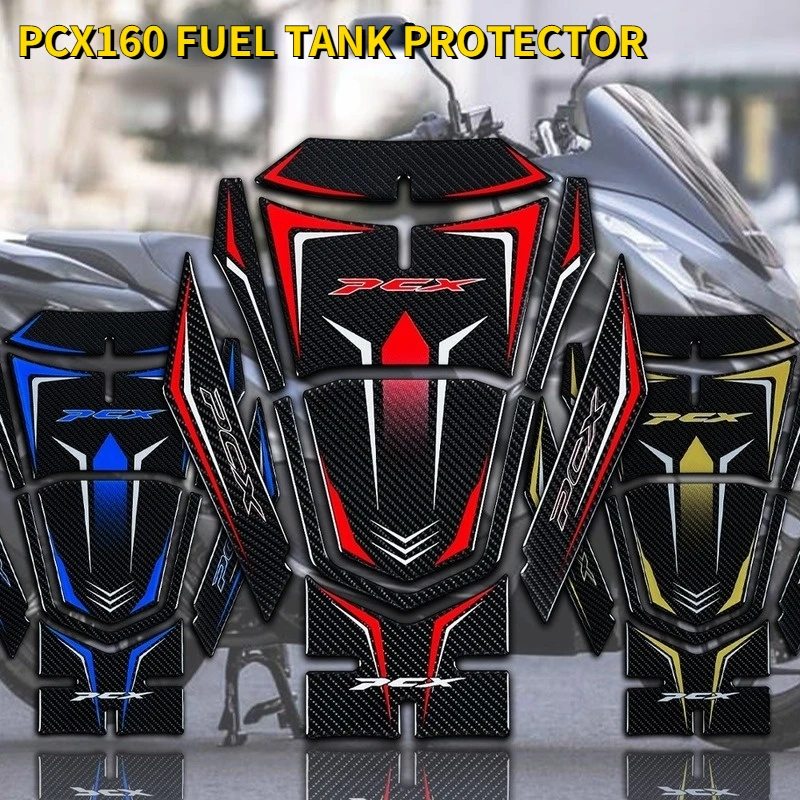 

Наклейка на топливный бак мотоцикла HONDA PCX160 pcx 160 5D углеродное волокно Fishbone устойчивая к царапинам PCX160 2021 декоративная наклейка