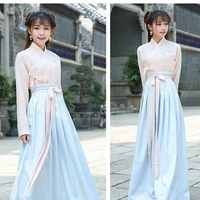 improved han costume female student ancient costume class dress long flower fairy ru skirt spring and summer han elements chines