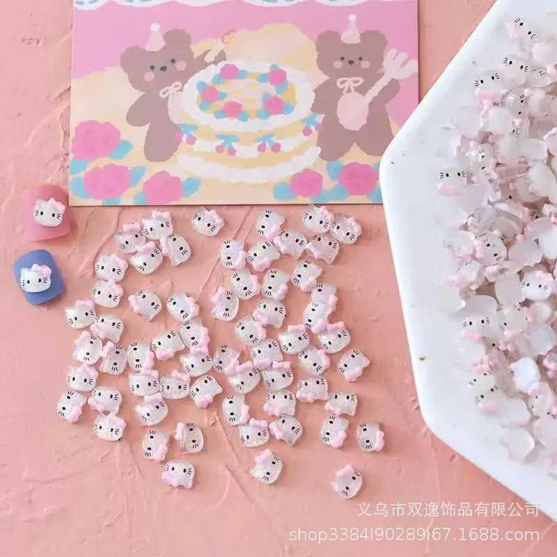 

20Pcs Diy Sanrios Hello Kitty Mini Small Nail Charms Kawaii Nail Jewelry Rhinestone Gems for Manicure Diy Decration Accessories